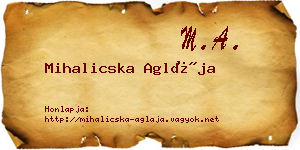 Mihalicska Aglája névjegykártya
